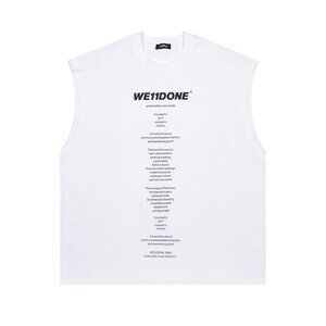 We11done Loose White Vest With Letter Print